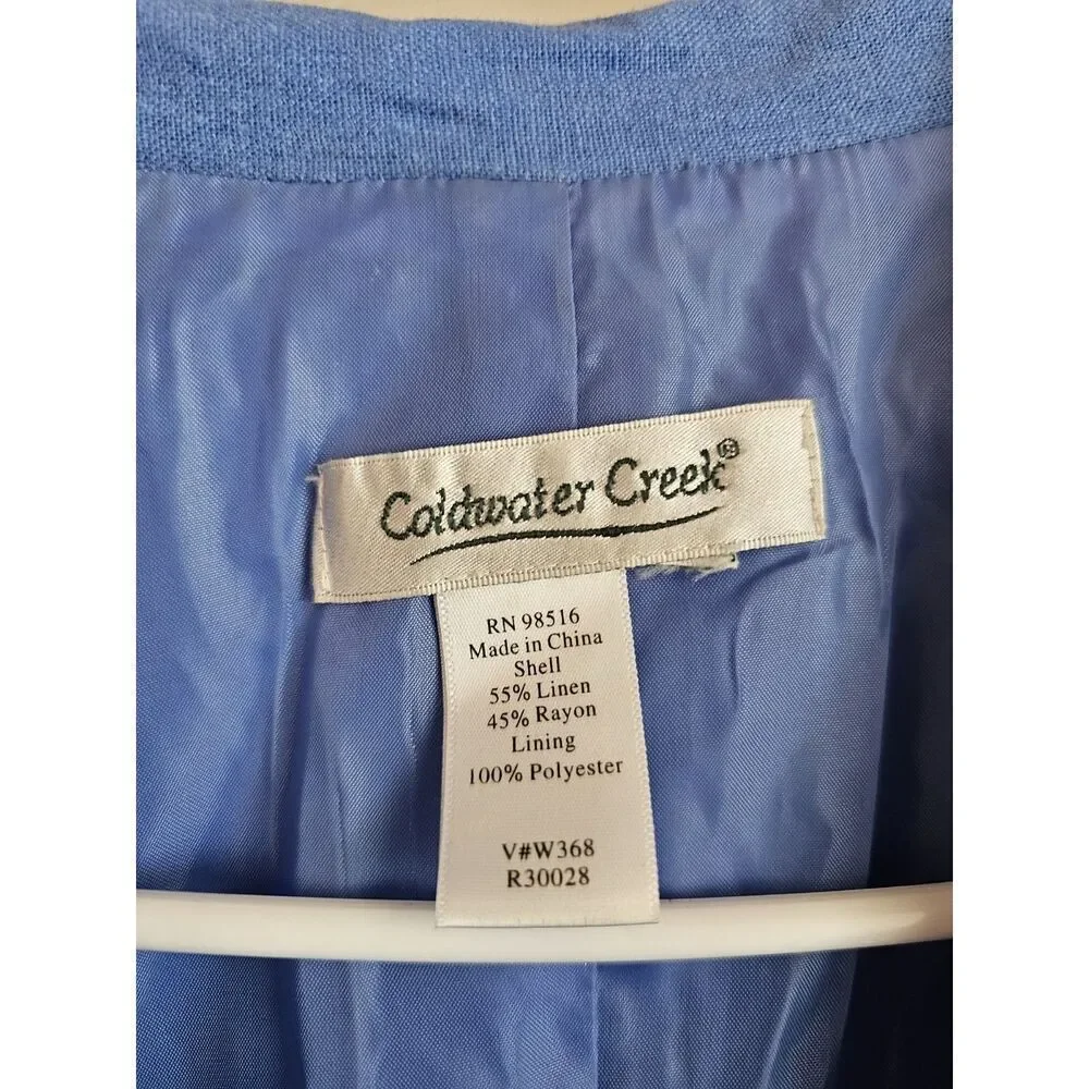 Coldwater Creek Linen Blend Sleeveless Button Front Shirt Dress Lagenlook - Picture 3 of 6